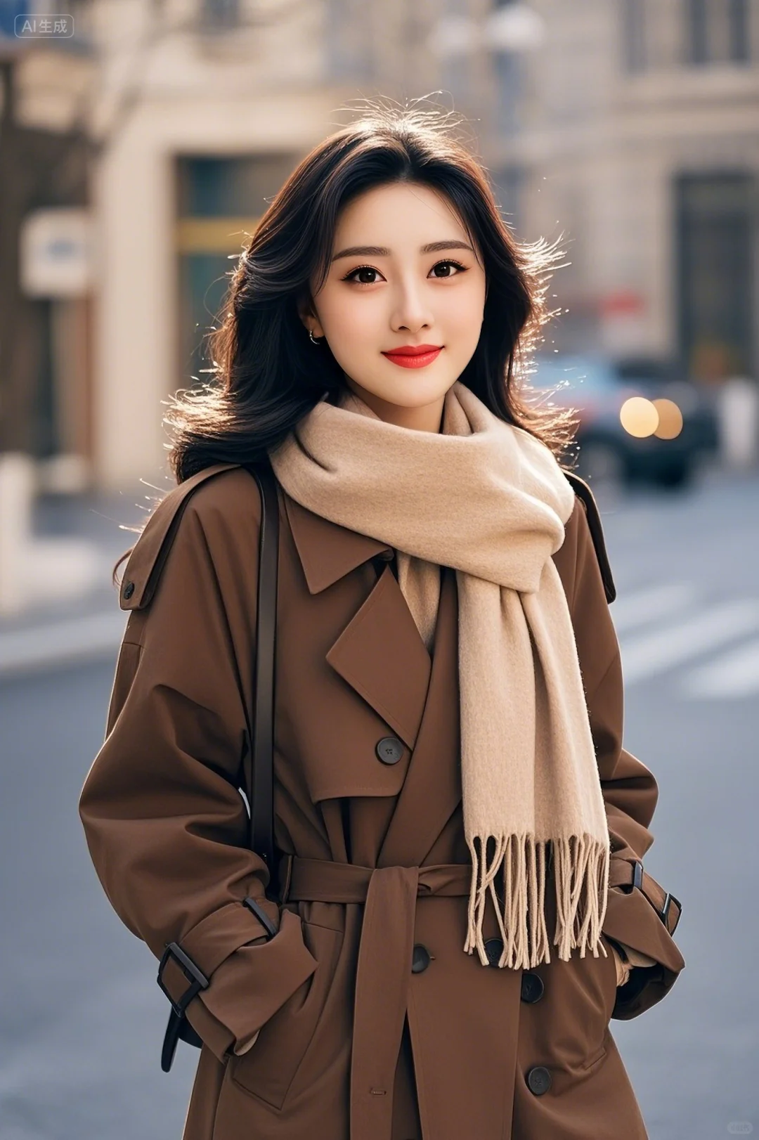 这件棕色大衣也太温柔了吧～