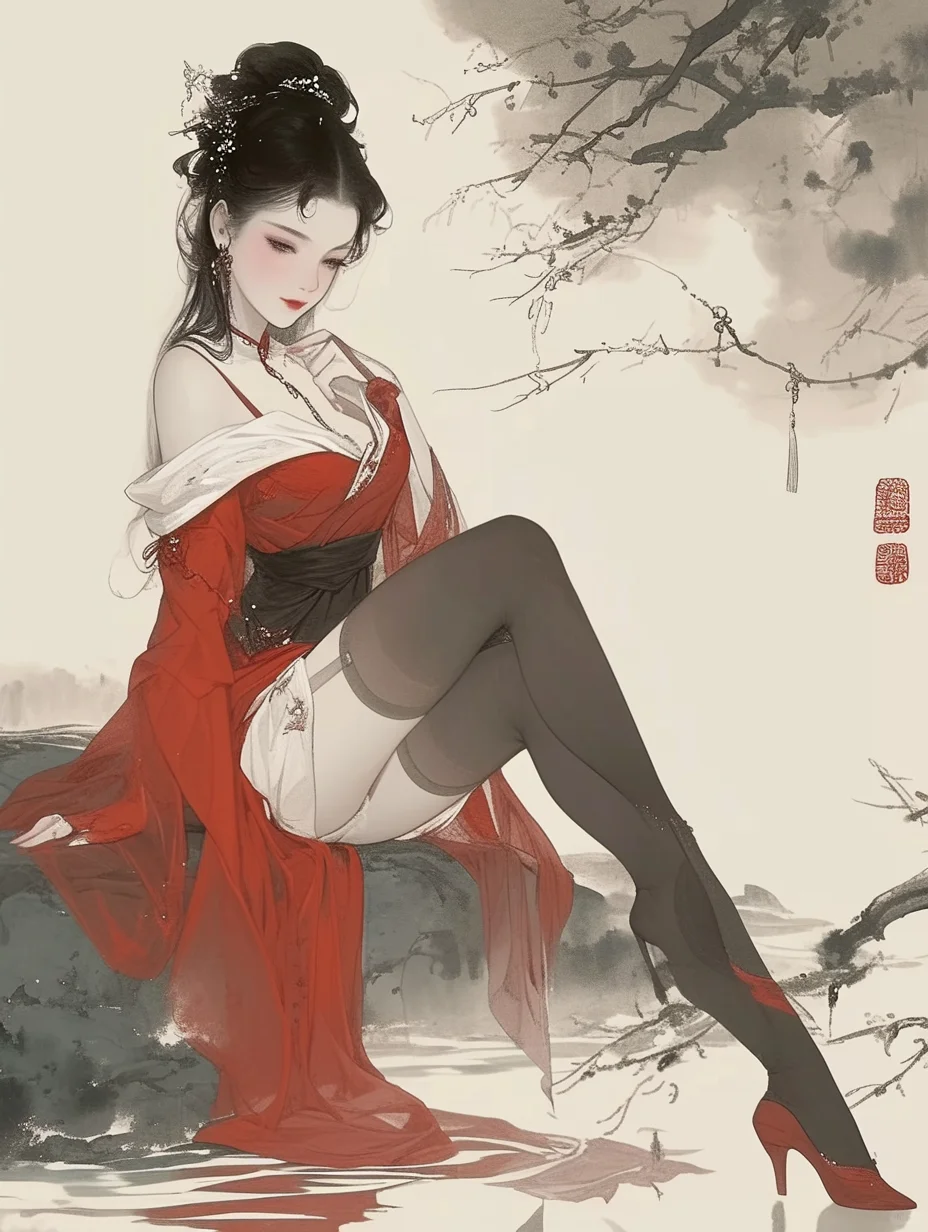 简直让人心痒痒，低胸装简直让人挪不开眼。