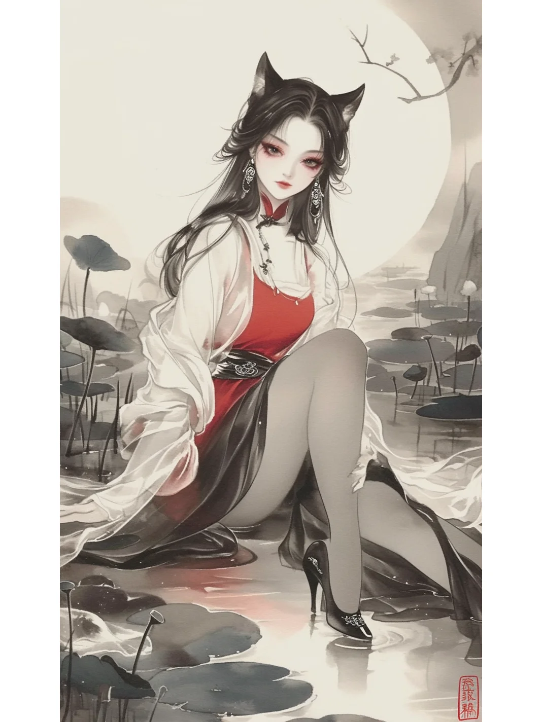 简直让人心痒痒，低胸装简直让人挪不开眼。