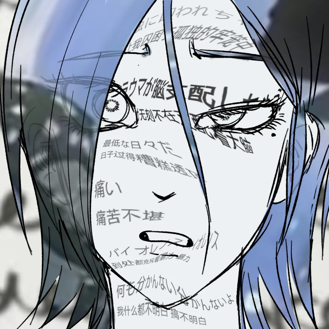 女孩子听歌画画中