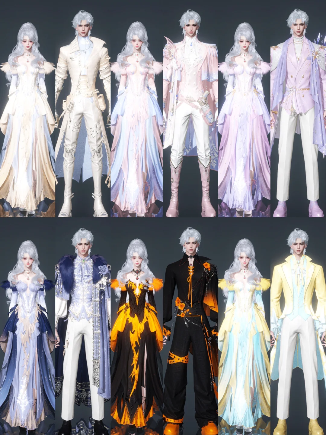 猩红猎夜新礼服搭配各种男礼服（12套）