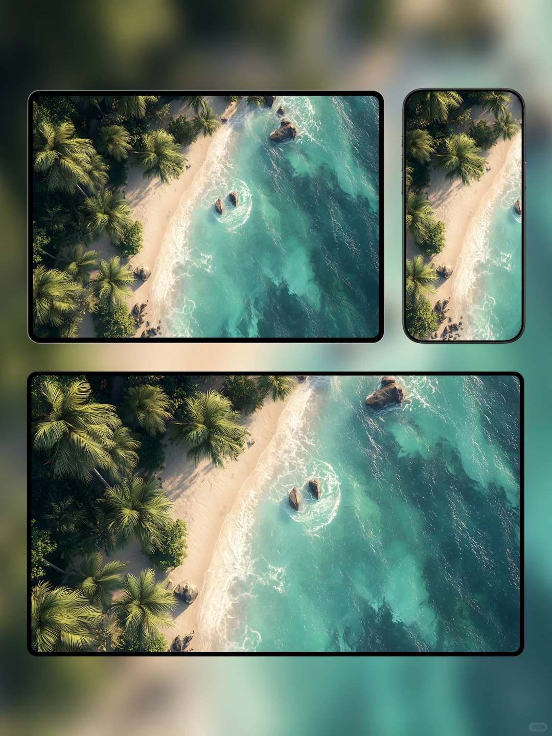 ipad&手机壁纸｜高清4K｜氛围感｜绿意海湾