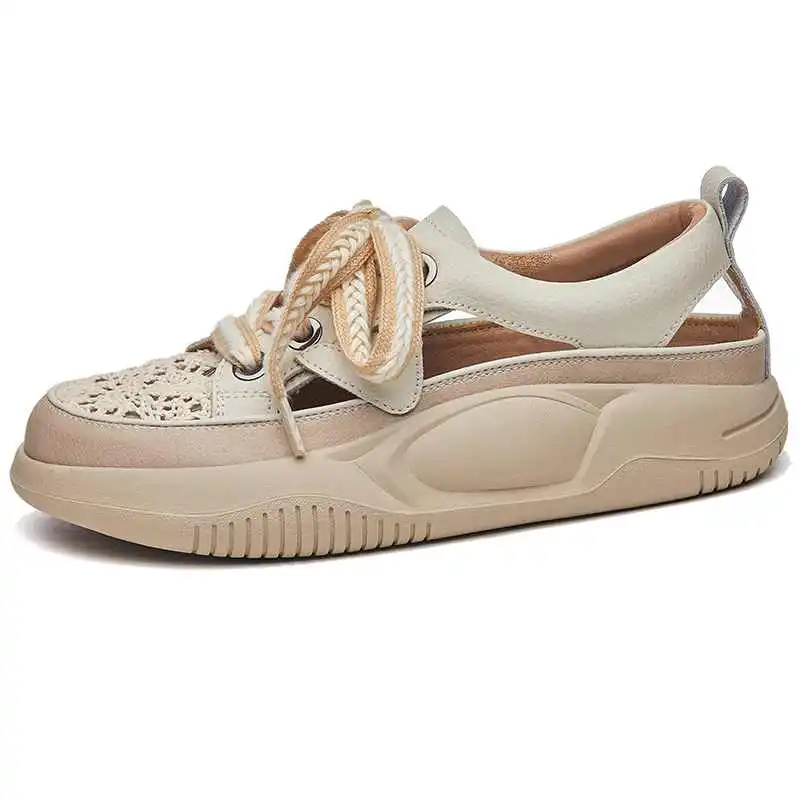 包头罗马凉鞋女2025新款夏季镂空透气真