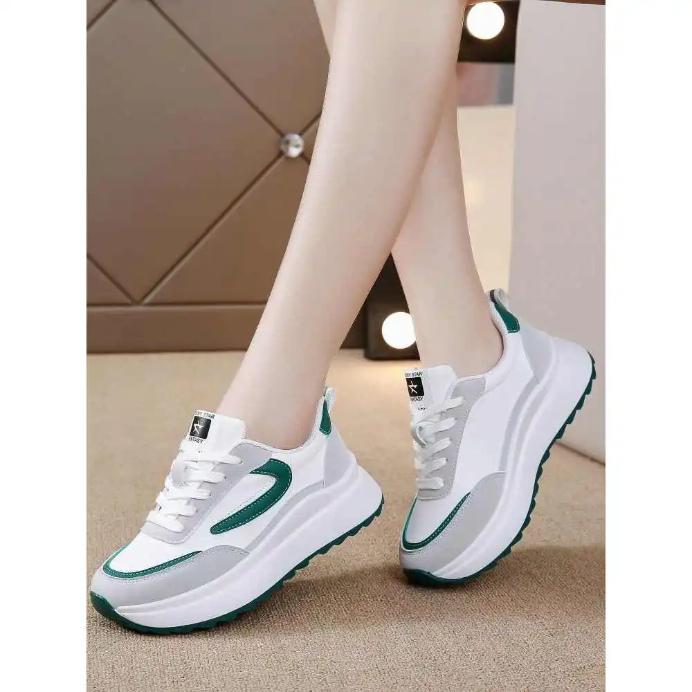 2024春季新款阿甘鞋女厚底百搭小白鞋休