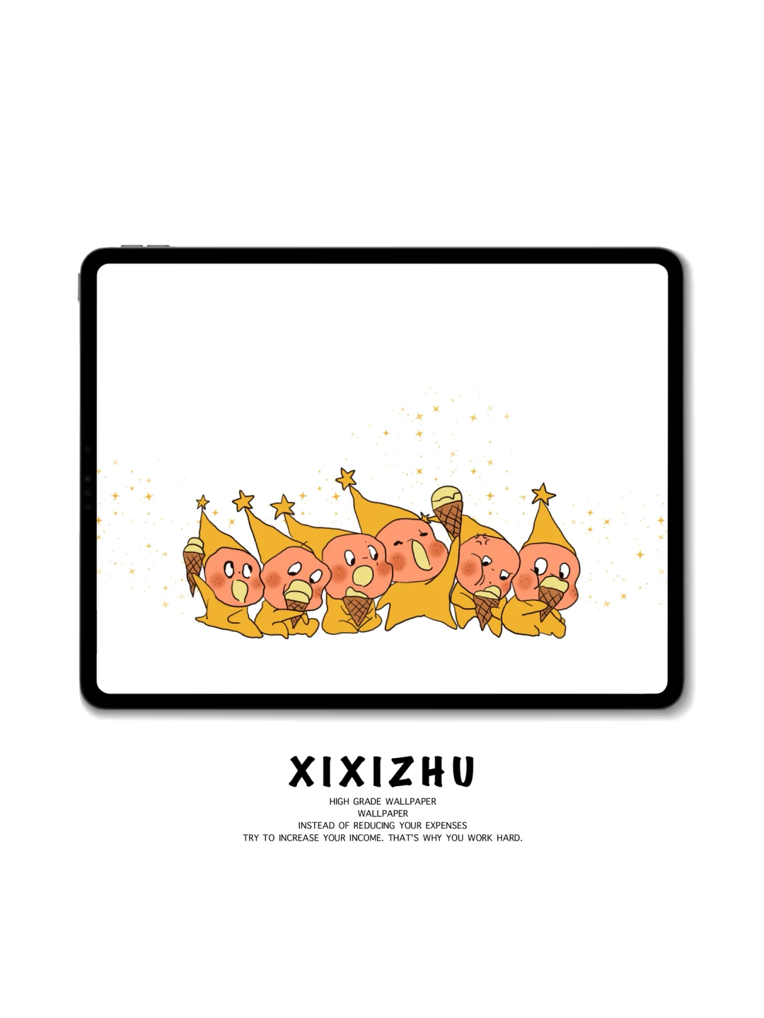 简约黑底星星人宝宝ipad平板电脑壁纸分享享