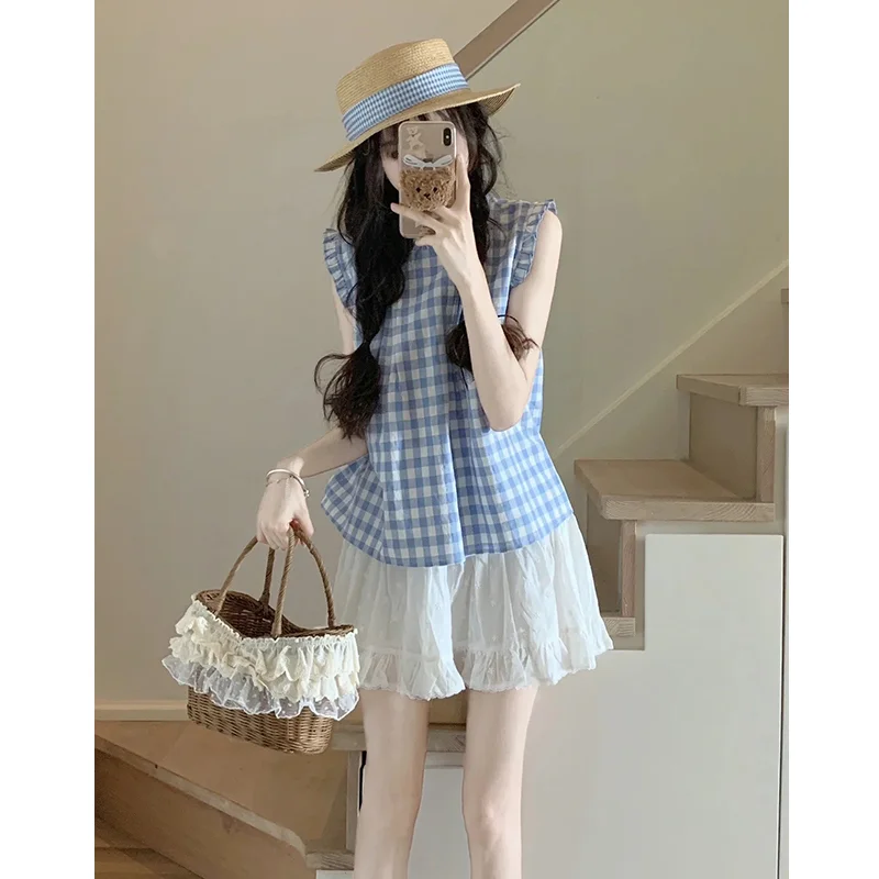 夏季女温柔风初恋清纯奶甜小清新miu系套