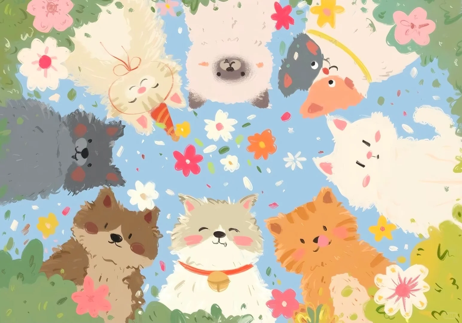 小猫小狗的可爱暴击来啦pad电脑桌面壁纸