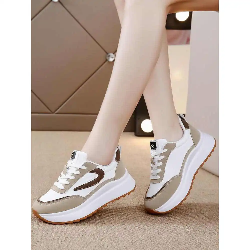 2024春季新款阿甘鞋女厚底百搭小白鞋休