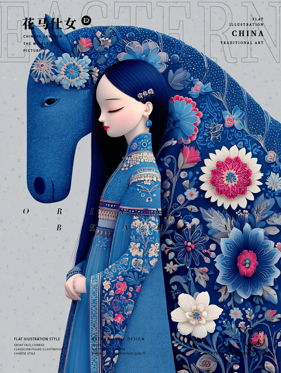 一眼沉沦的蓝调国风，花马少女的复古浪漫~
