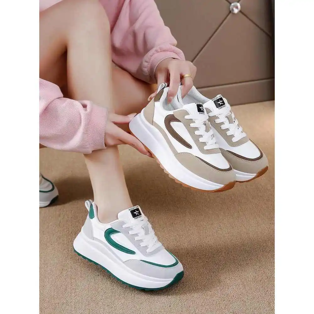 2024春季新款阿甘鞋女厚底百搭小白鞋休