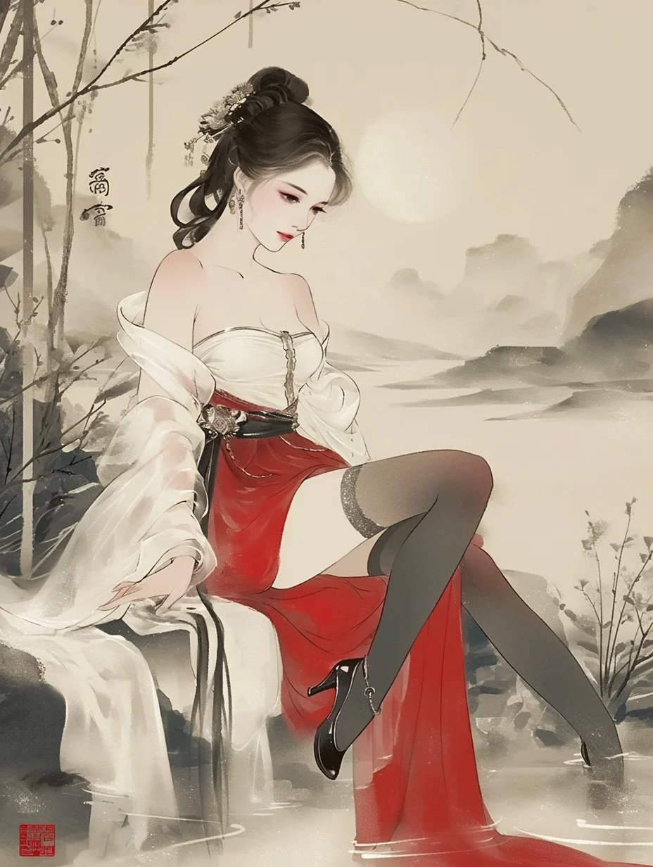 简直让人心痒痒，低胸装简直让人挪不开眼。