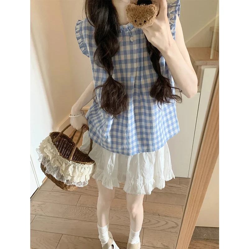 夏季女温柔风初恋清纯奶甜小清新miu系套