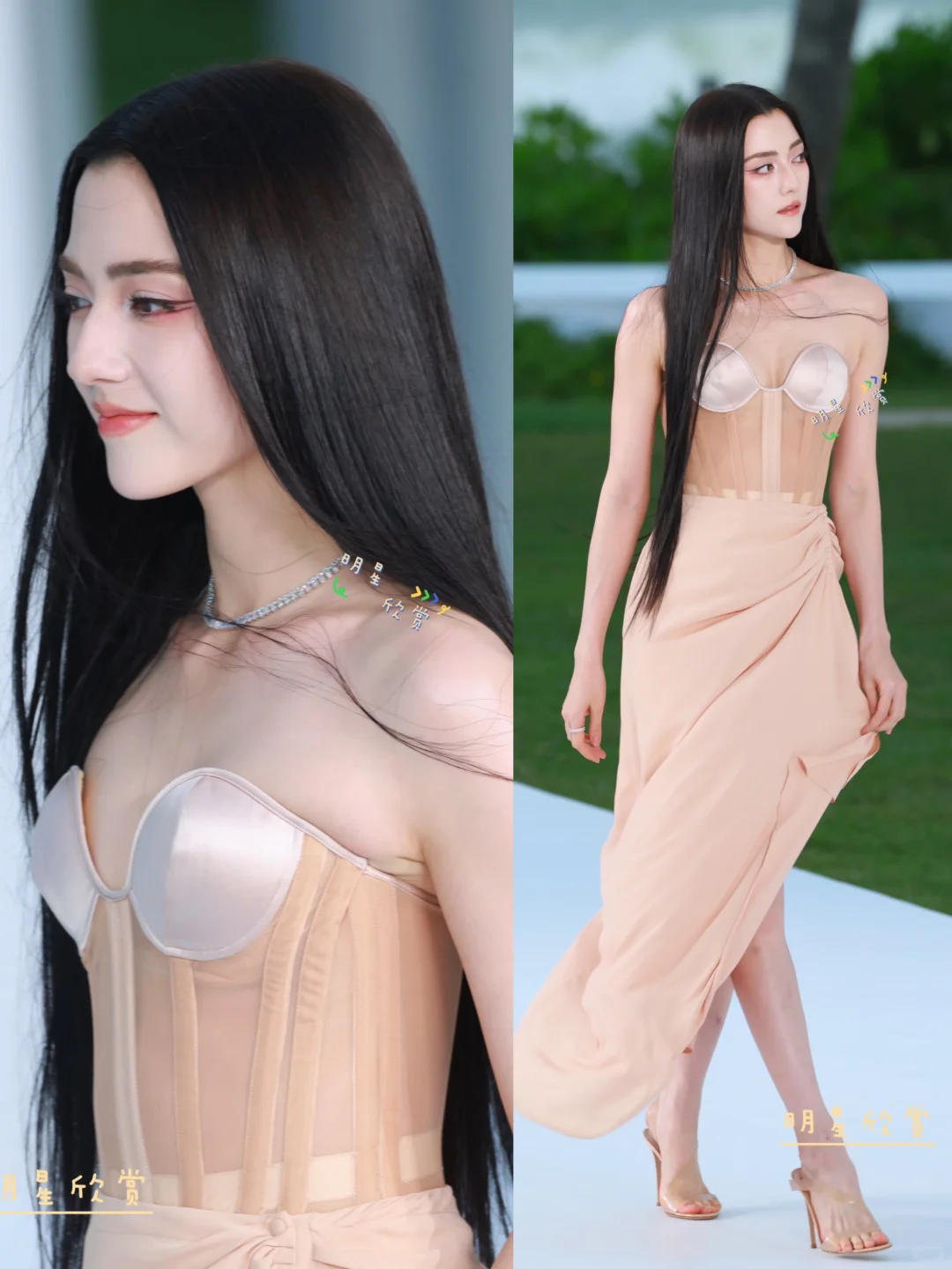 黑长直清冷美的娜然，一笑百媚生