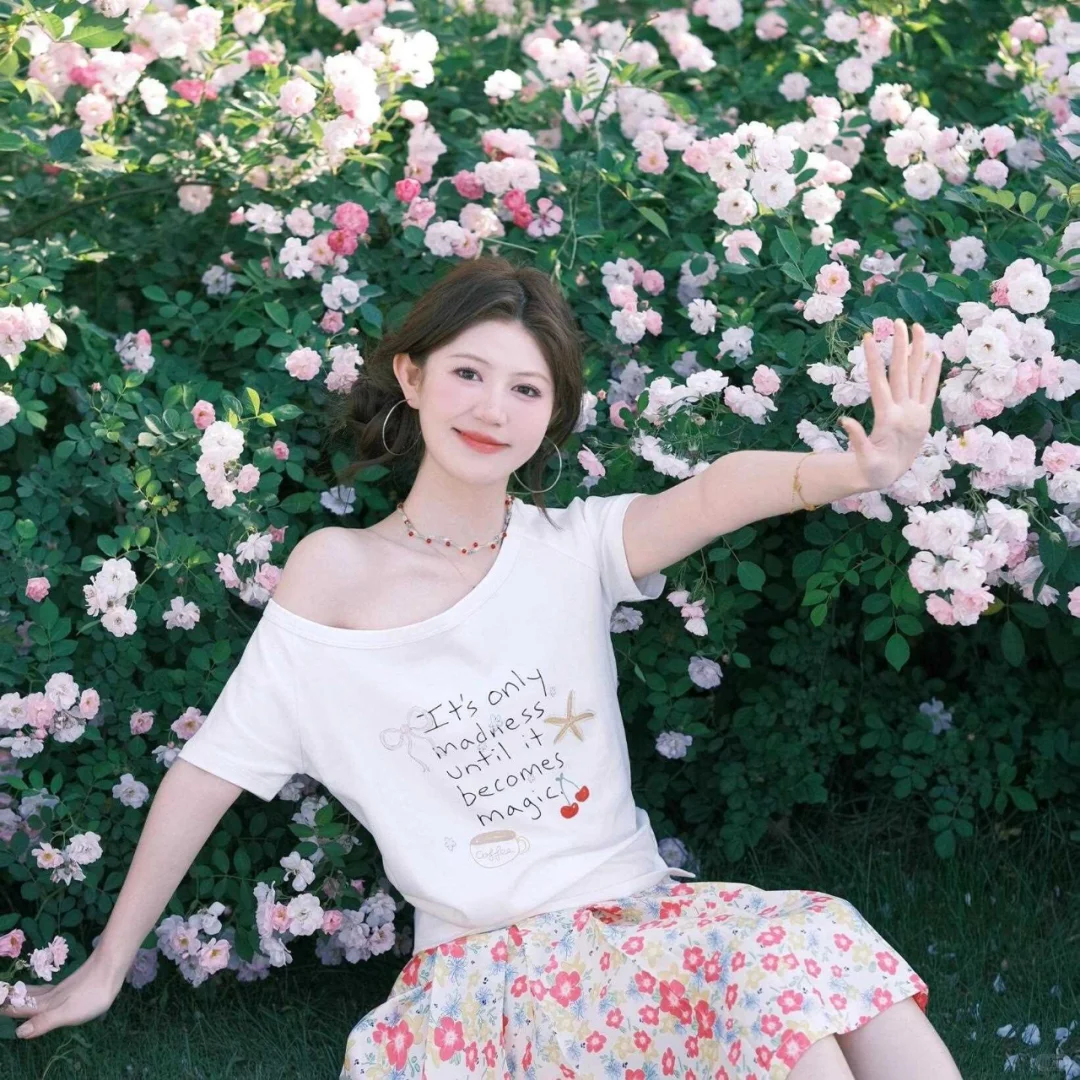 夏季初恋风甜妹t恤甜美奶乖软妹风套装裙女