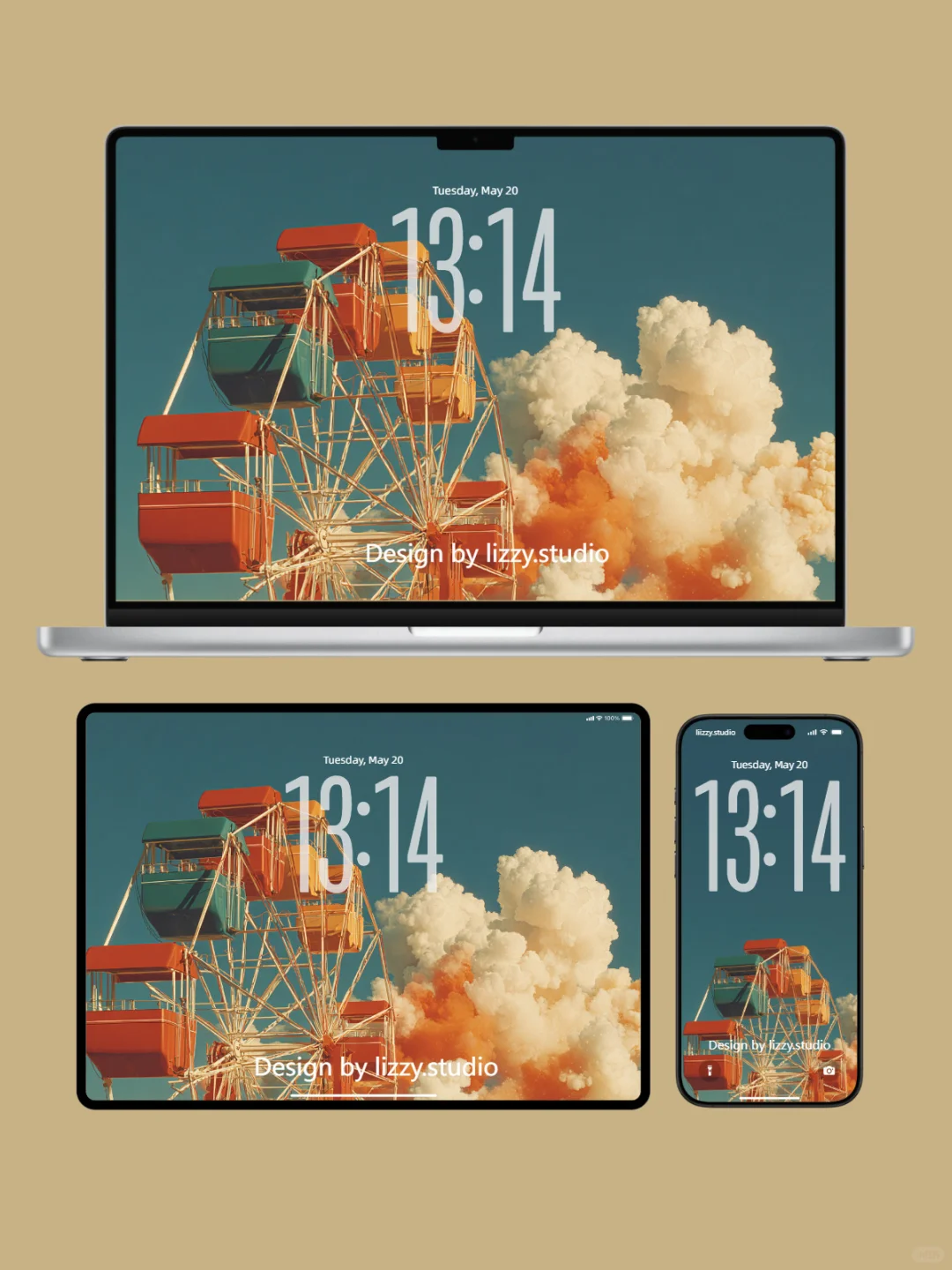 🎡 云端漫步｜037｜摩天轮手机平板电脑壁纸