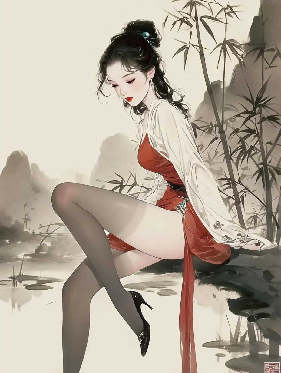 简直让人心痒痒，低胸装简直让人挪不开眼。