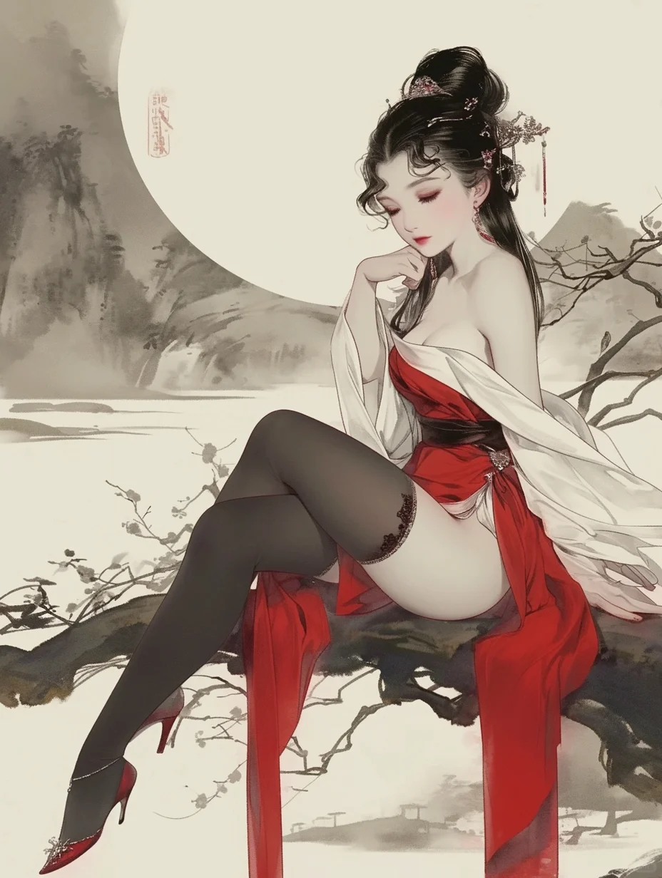 简直让人心痒痒，低胸装简直让人挪不开眼。