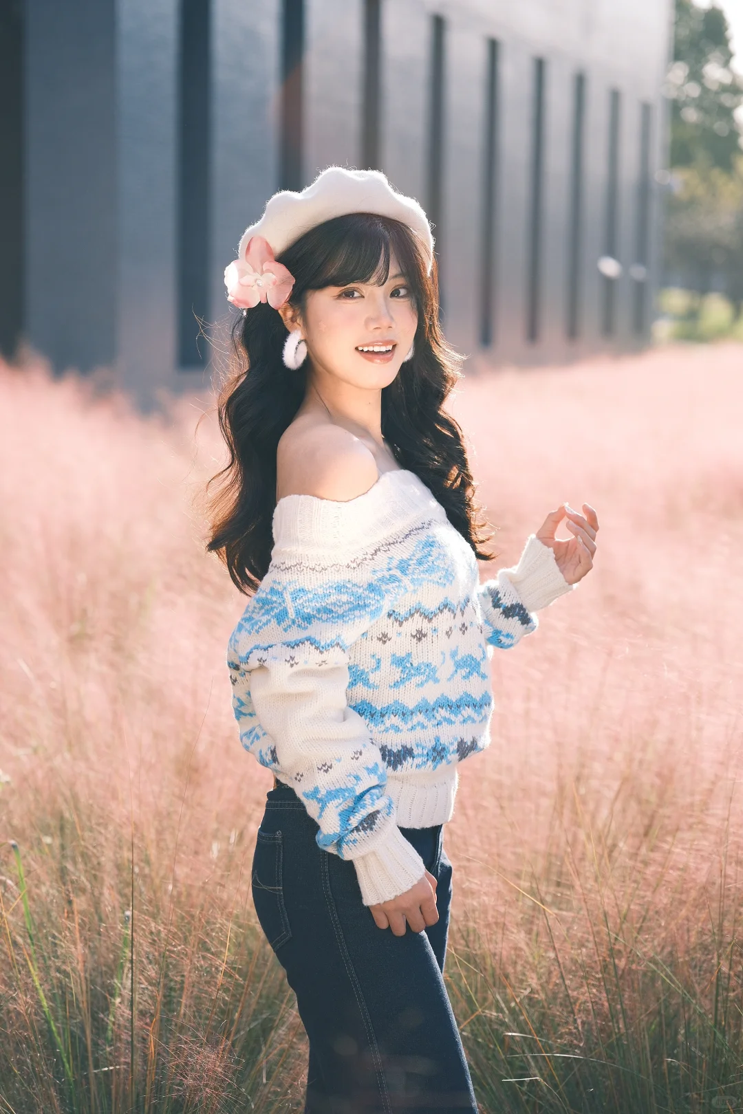 在淮师也拍到了粉黛花海🌸