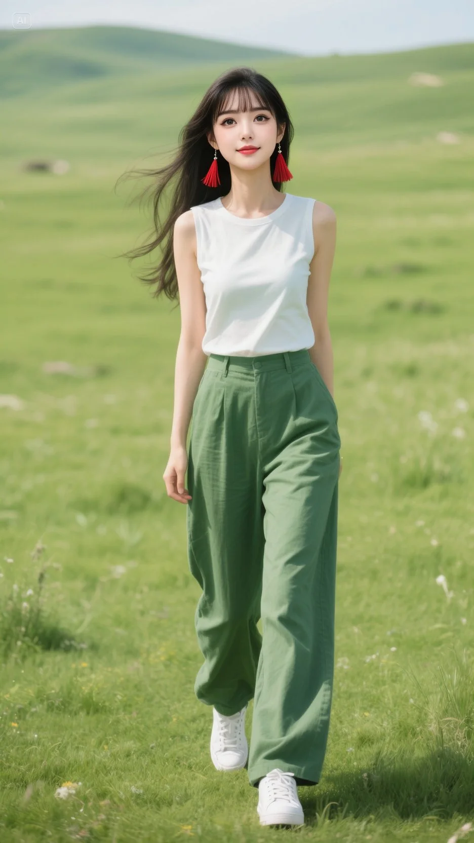 邂逅草原的清新穿搭