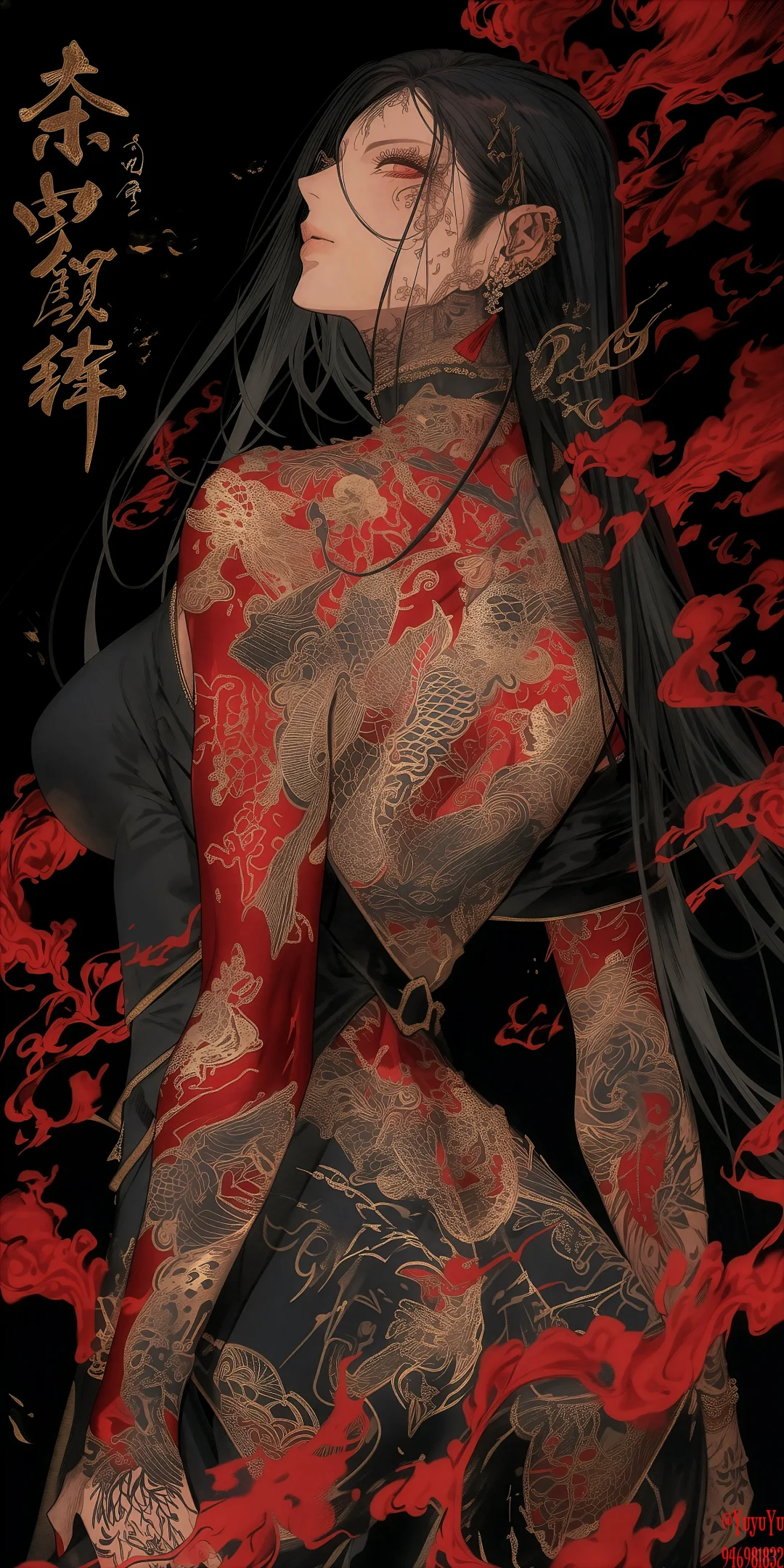 纹身壁纸 日式 少女