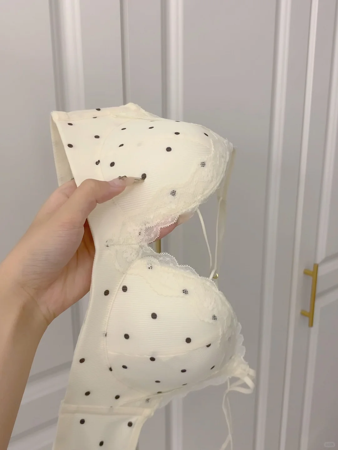 坠近很爱的奶油波点内衣！才20+小胸必备！