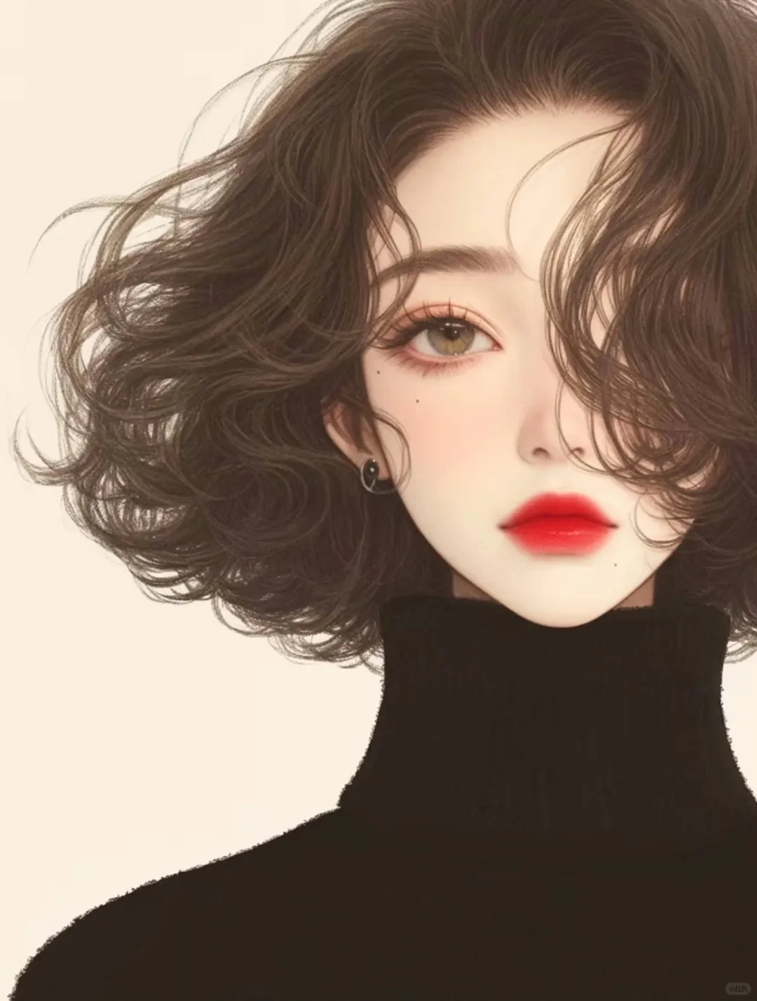 超好看黑色系高级女生头像