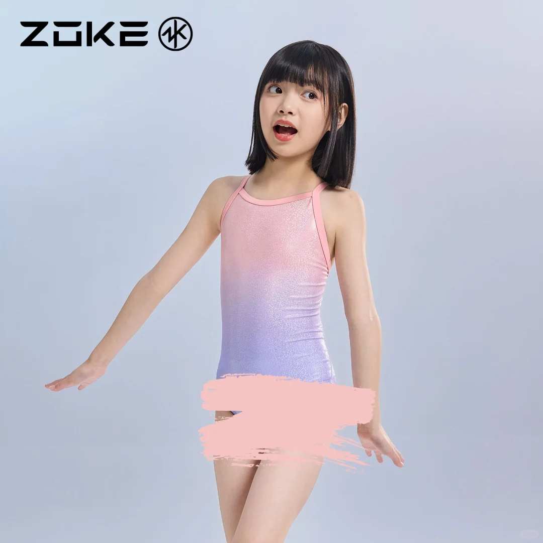 ✨泳池萌宝！渐变星光泳衣变身水中小仙女