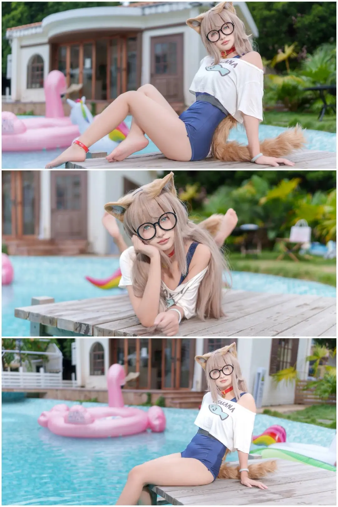 可爱宝宝黄豆粉～～～泳池里！