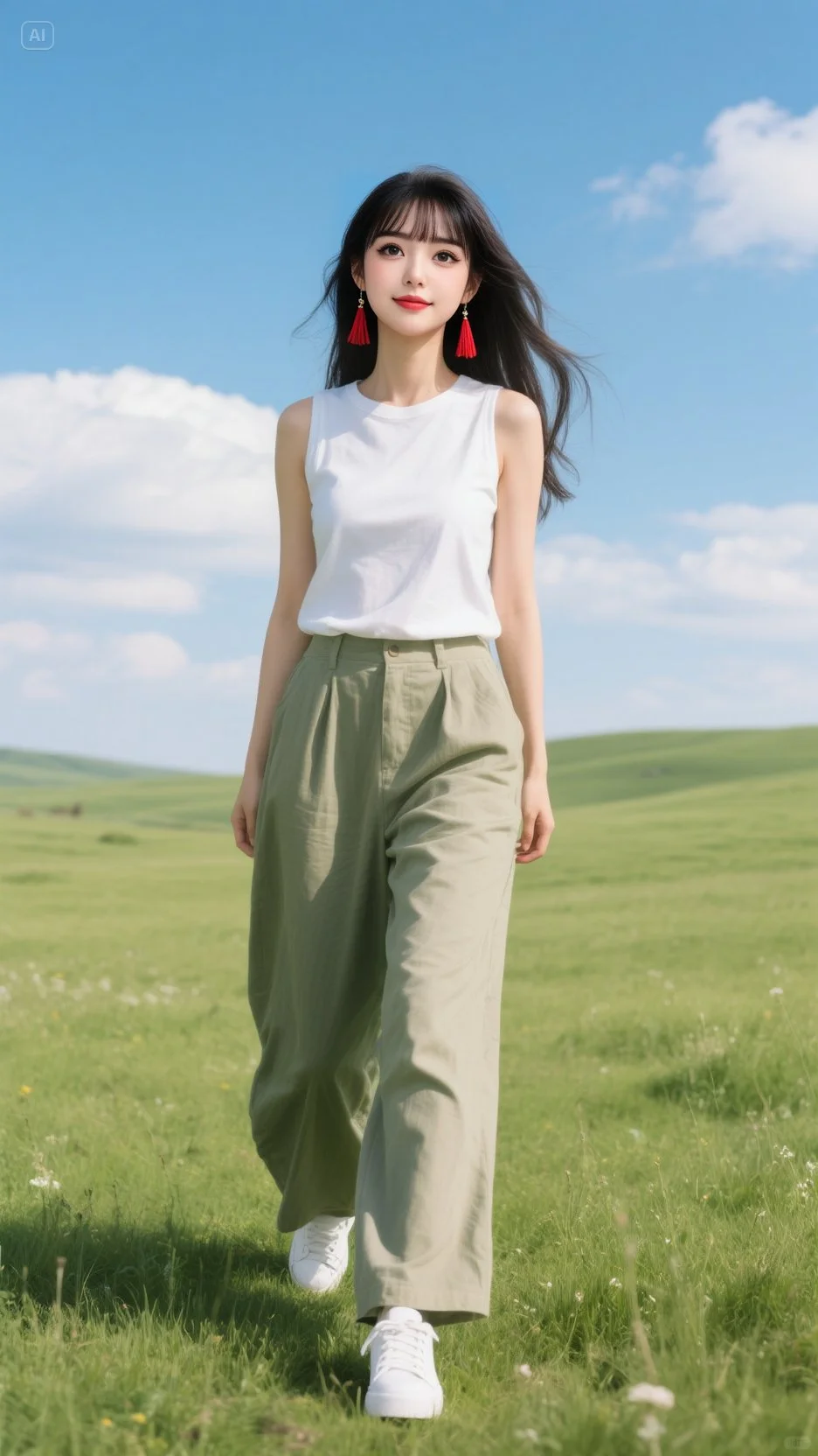 邂逅草原的清新穿搭