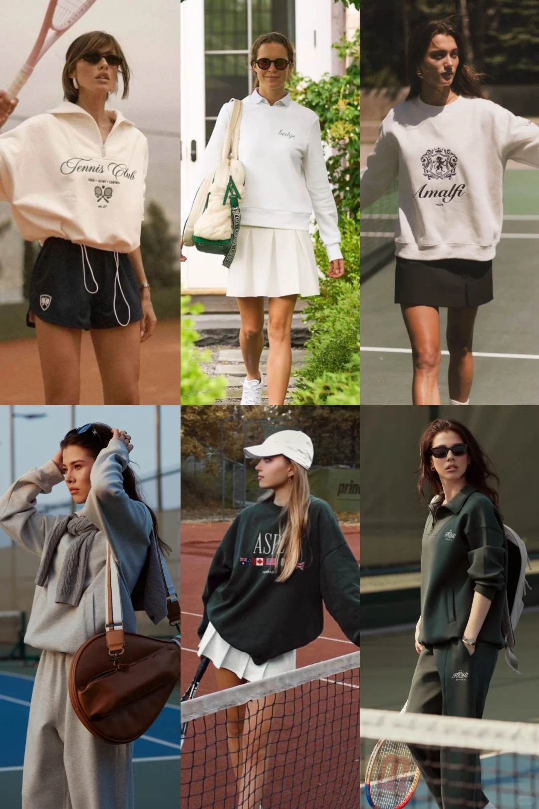 网球时髦运动风｜卫衣穿搭