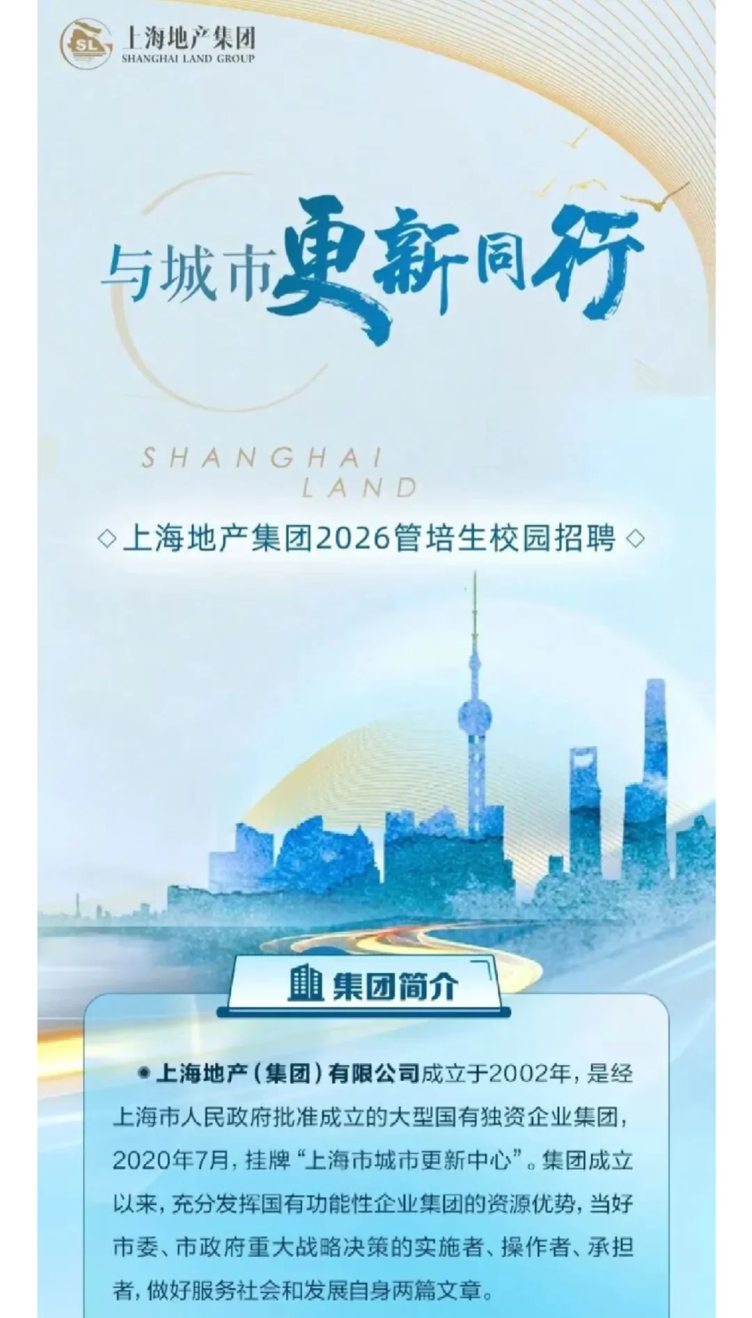 【校招】上海地产集团2026校园招聘