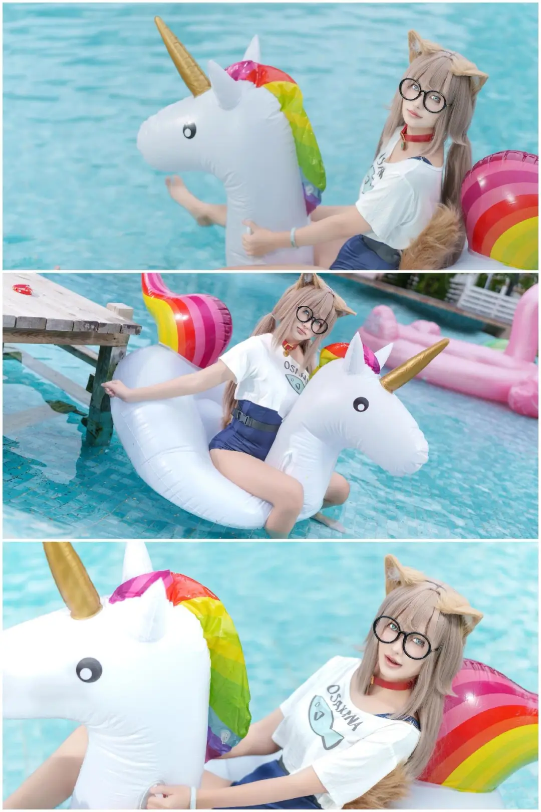 可爱宝宝黄豆粉～～～泳池里！