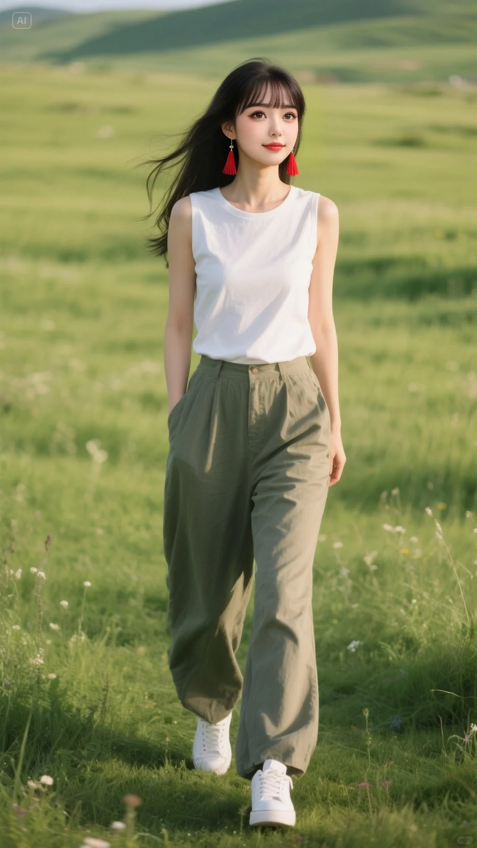 邂逅草原的清新穿搭