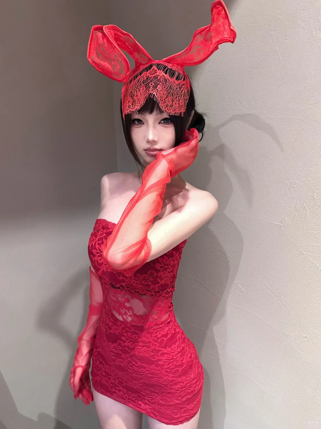 蕾丝兔女郎拍照姿势～👯‍♀️