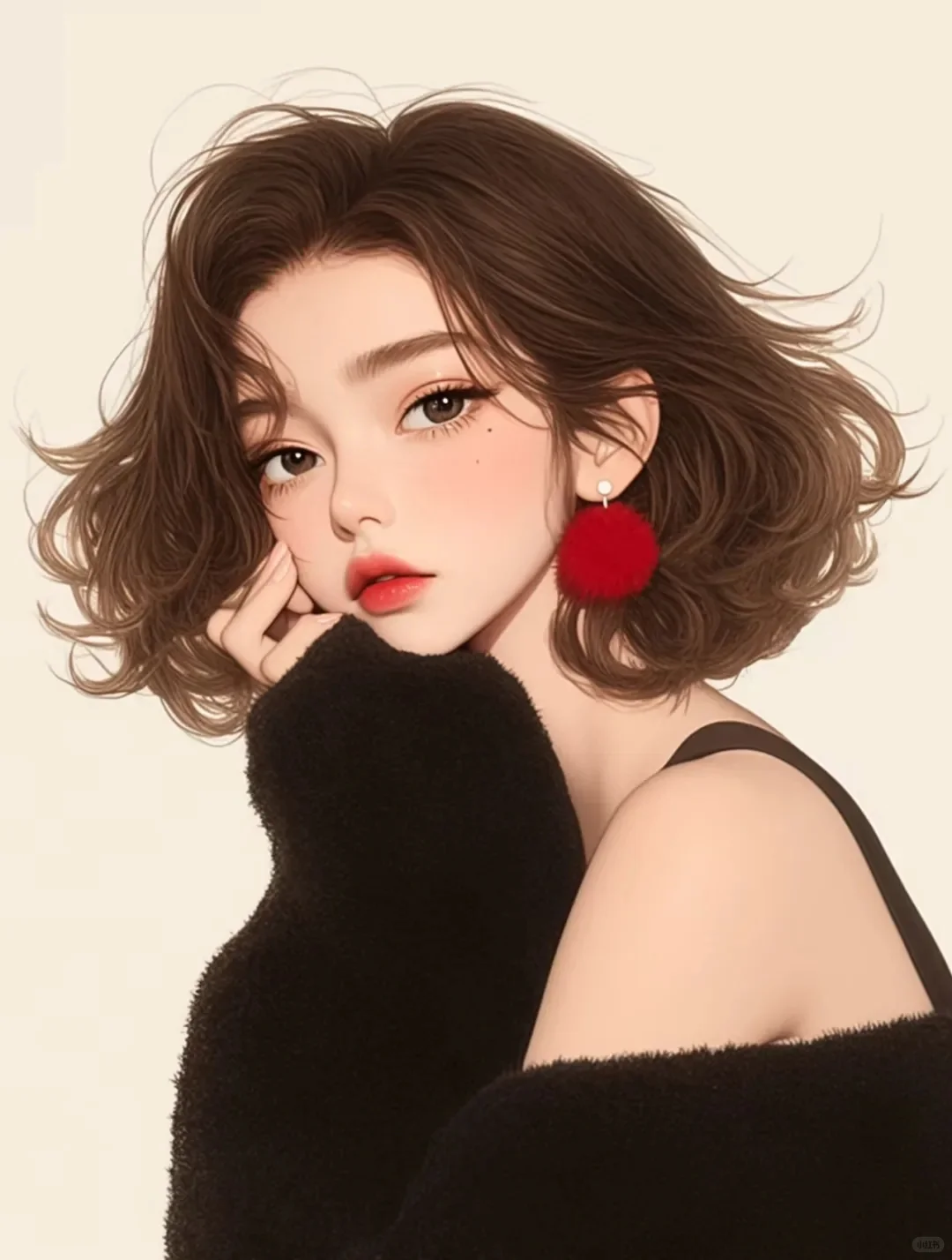 超好看黑色系高级女生头像