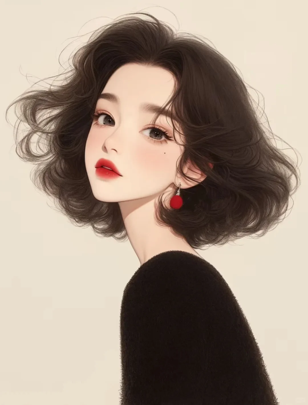 超好看黑色系高级女生头像