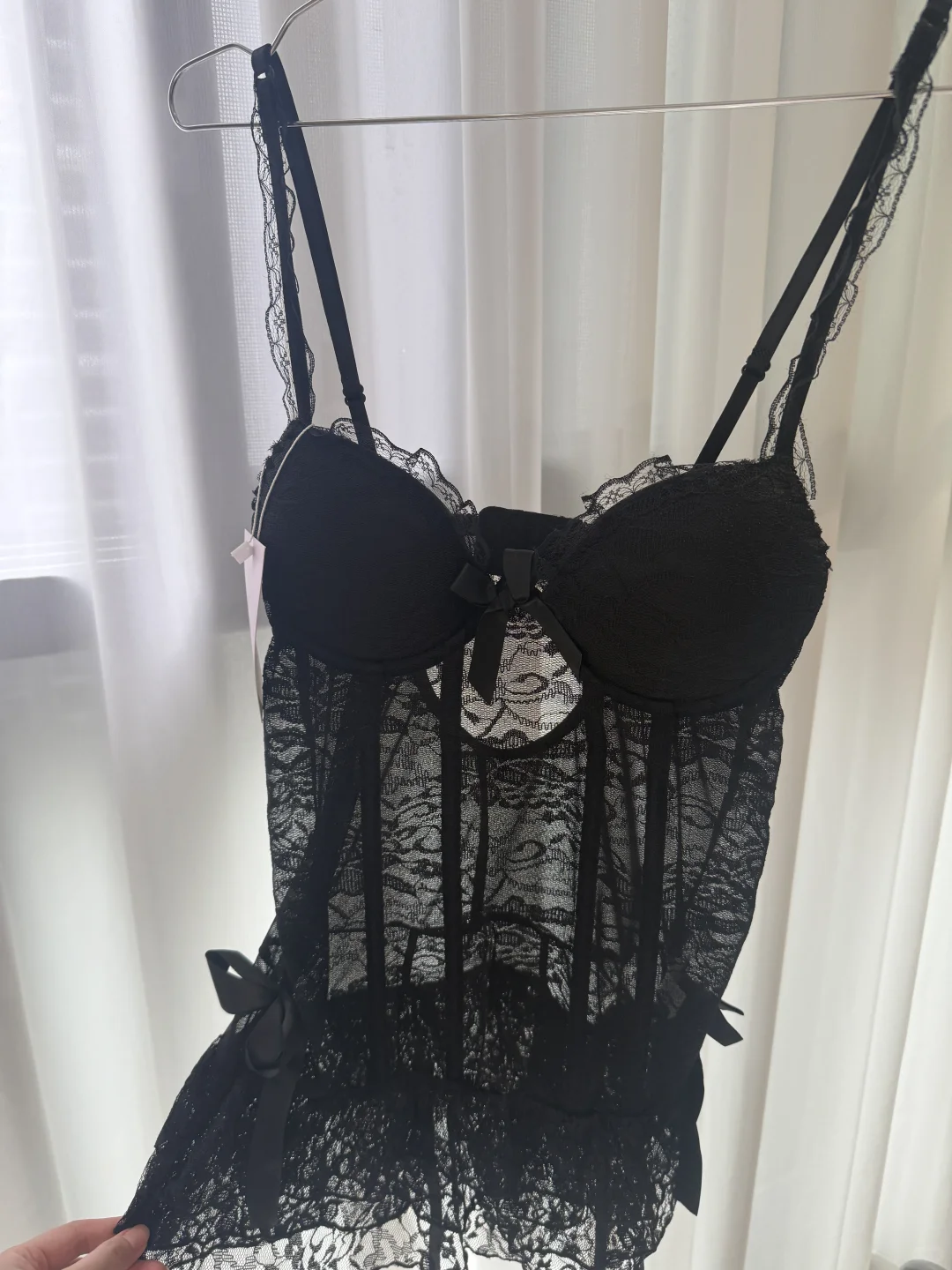 小胸显大！！🖤🖤谁懂黑色睡裙的杀伤力啊！！