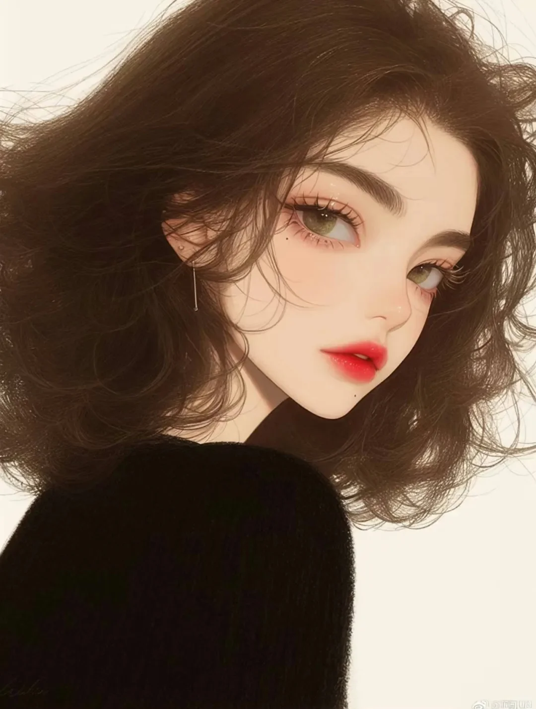 超好看黑色系高级女生头像