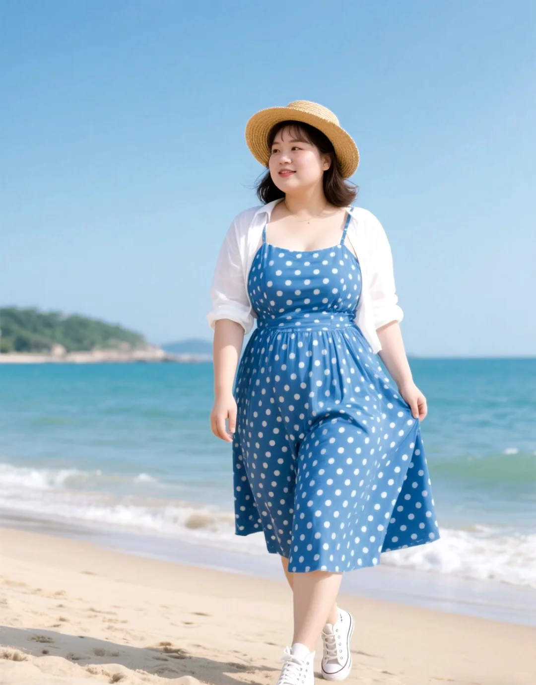 微胖女孩休闲户外穿搭，松弛感拉满