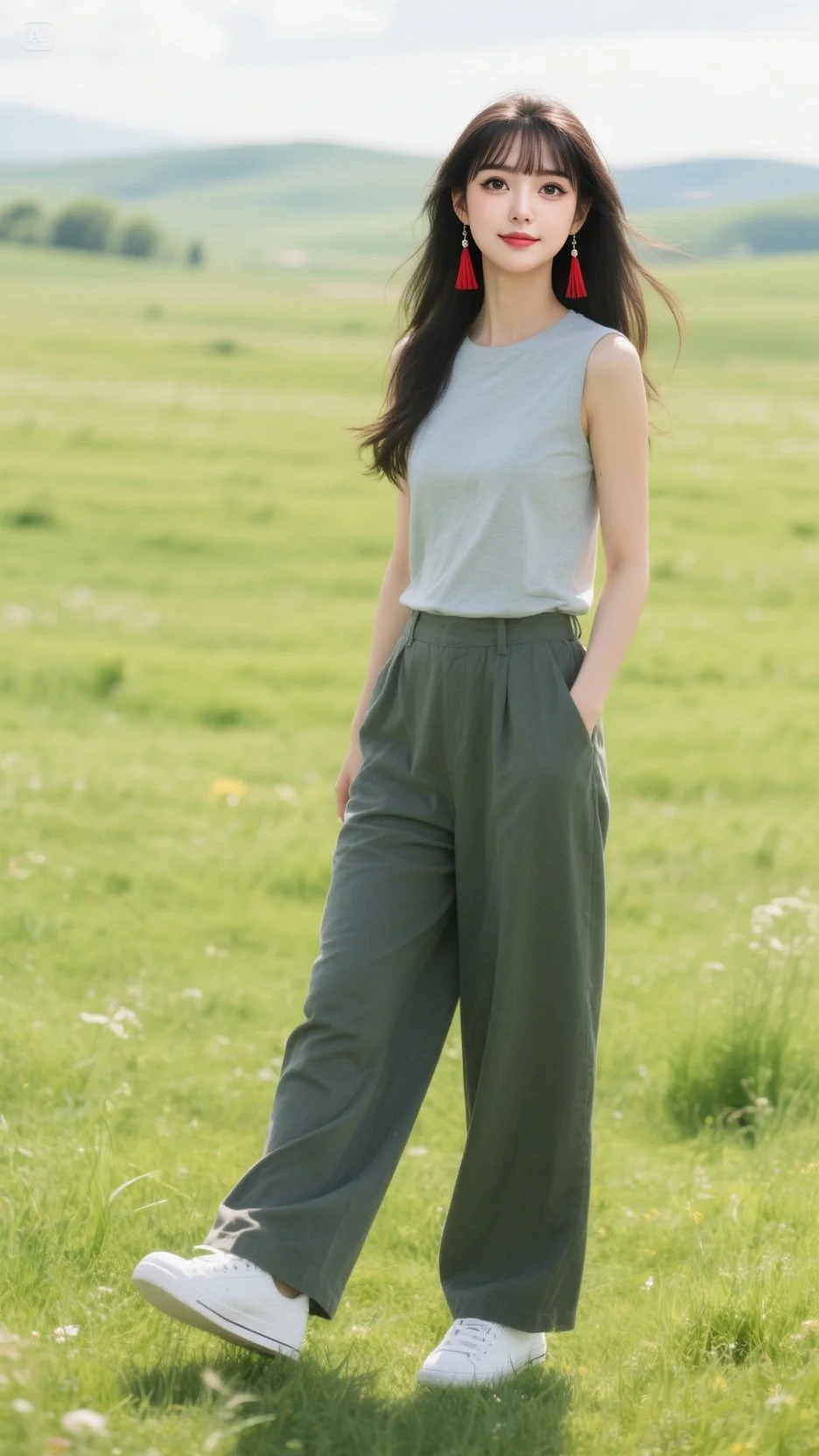 邂逅草原的清新穿搭