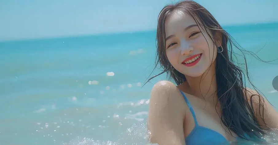 美丽的女人与自原的风景