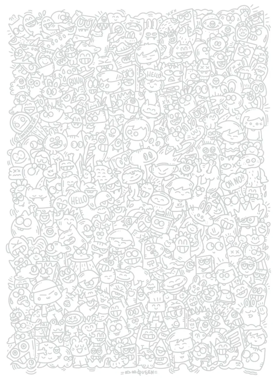 上班摸鱼必备线条画素材