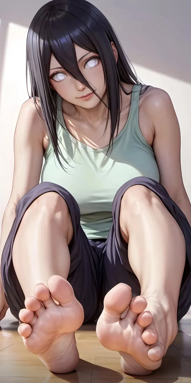 火影忍者，美到窒息！日向花火玉足流出，这