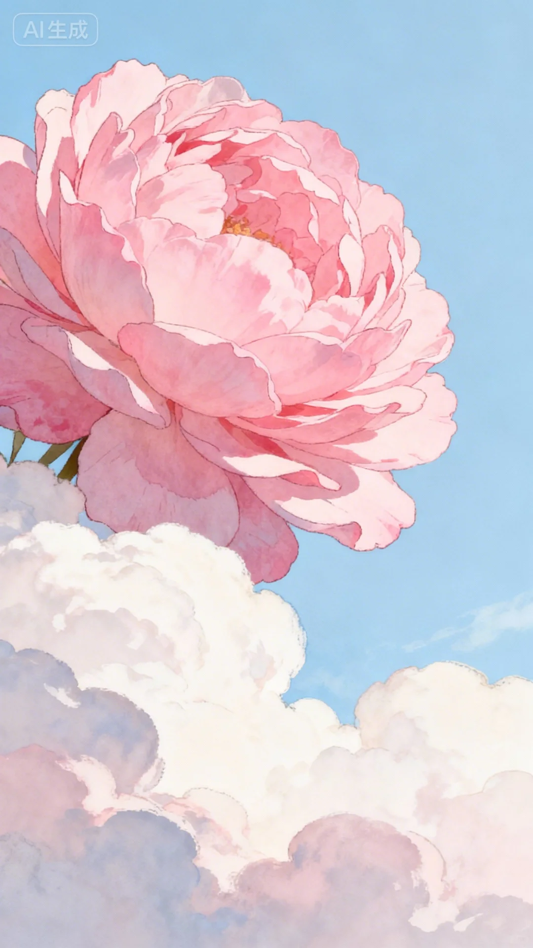 原创壁纸、粉嫩娇艳的牡丹花，