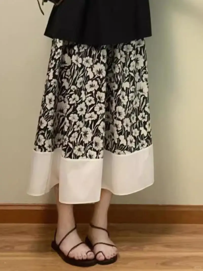 🔥大码韩系套装！黑色碎花太显瘦了