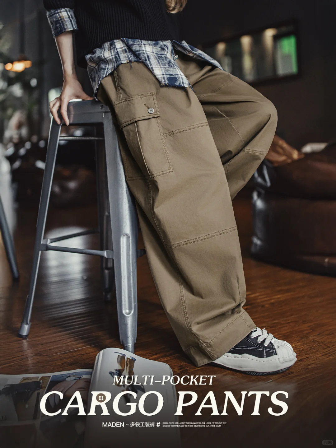 直筒剪裁的工装裤,所有曲线焦虑到此为止