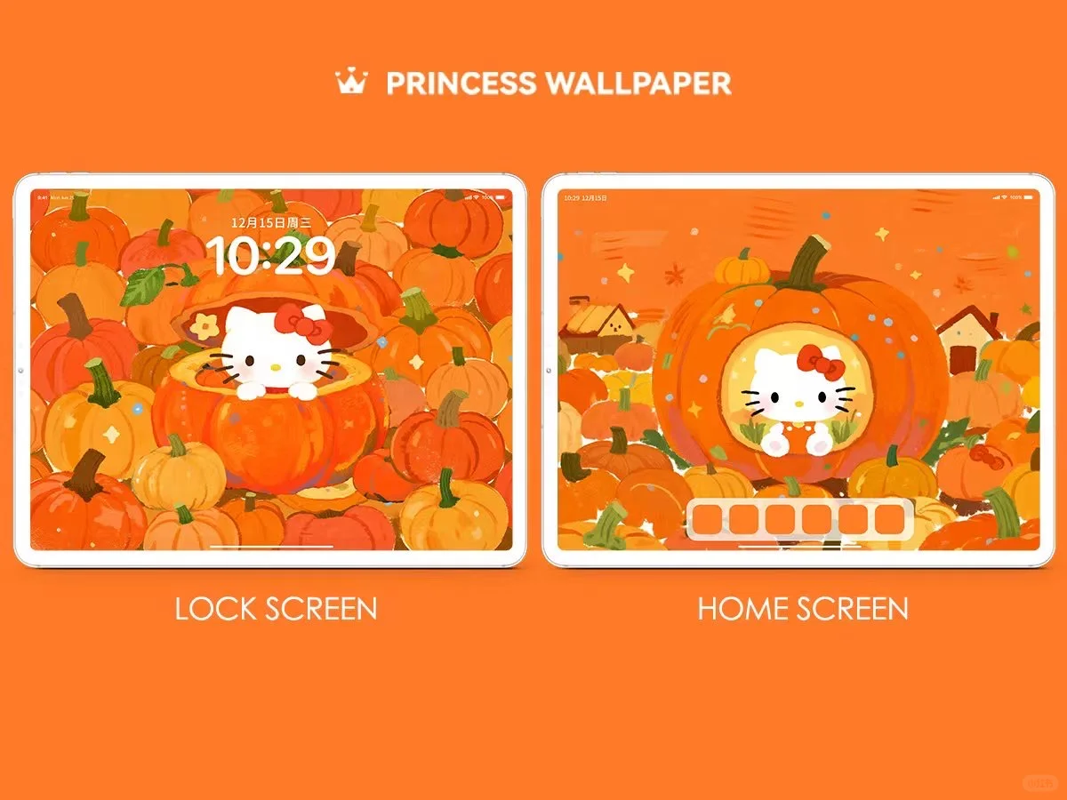 1030#🧡HelloKitty满屏南瓜🎃平板高清壁纸