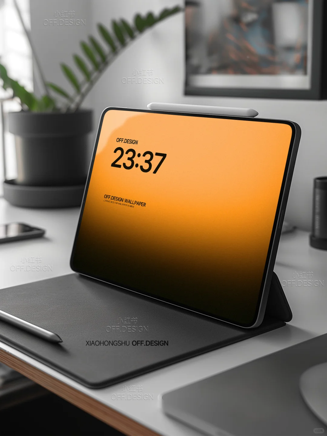 爱马仕橙｜简约高级感平板壁纸｜321