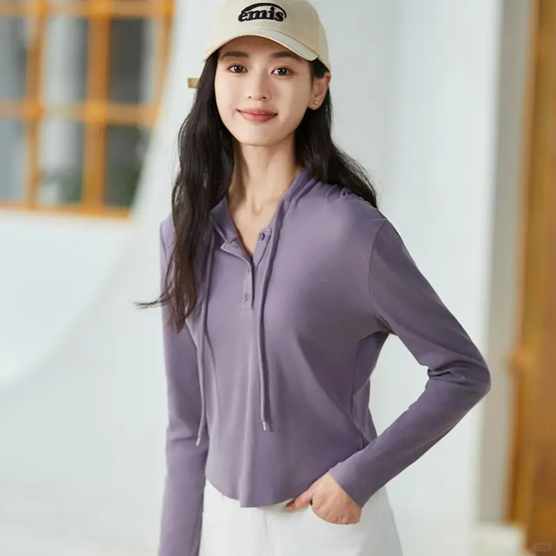 连帽打底衫女秋冬2025新款超显瘦白色🎀