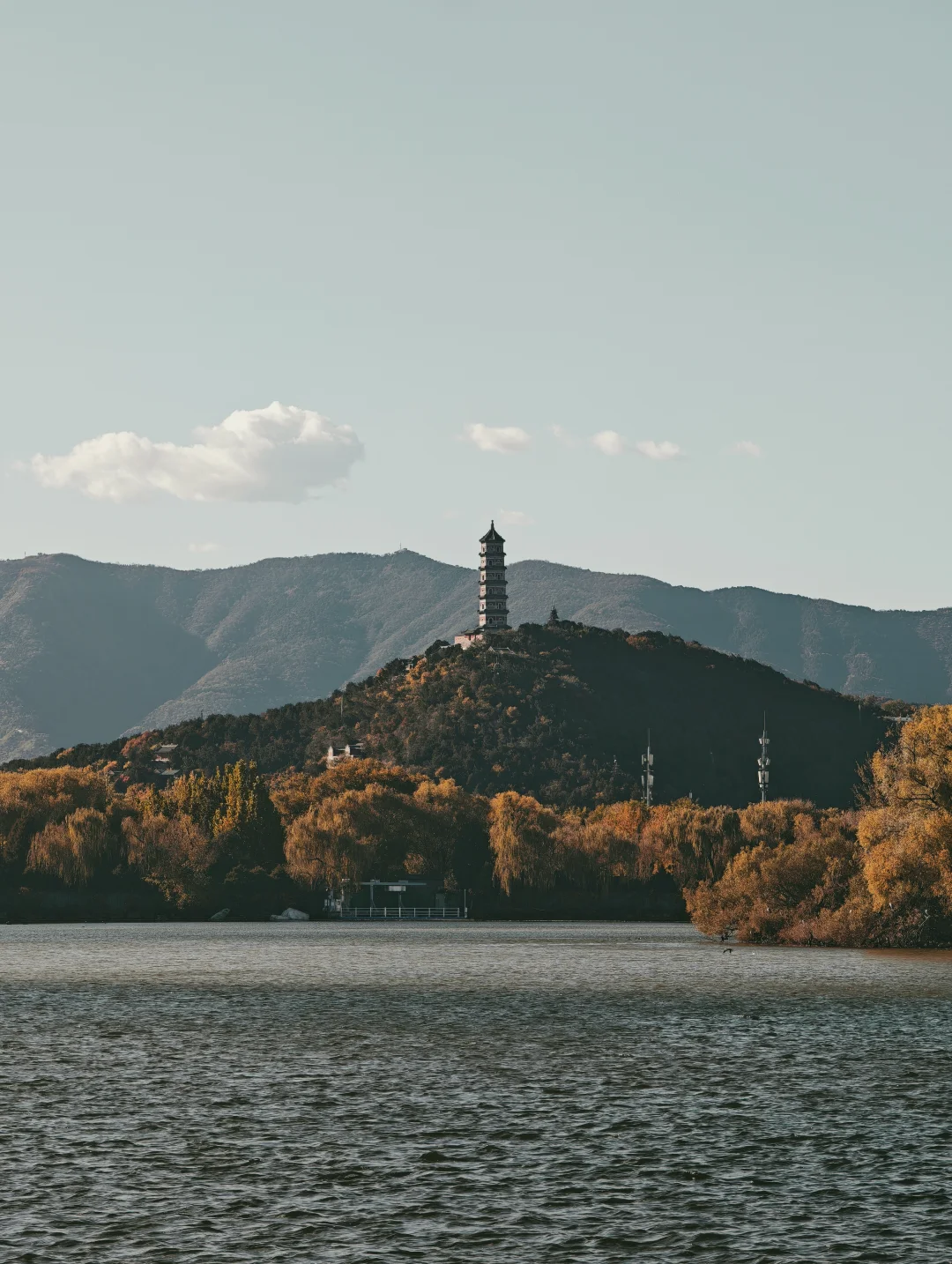 一亩园和旁边的颐和园